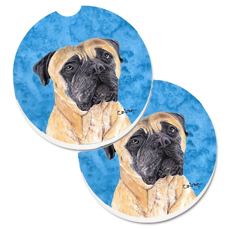 Carolines Treasures Blue Mastiff Set of 2 Cup Holder Car Coaster SC9125BUCARC